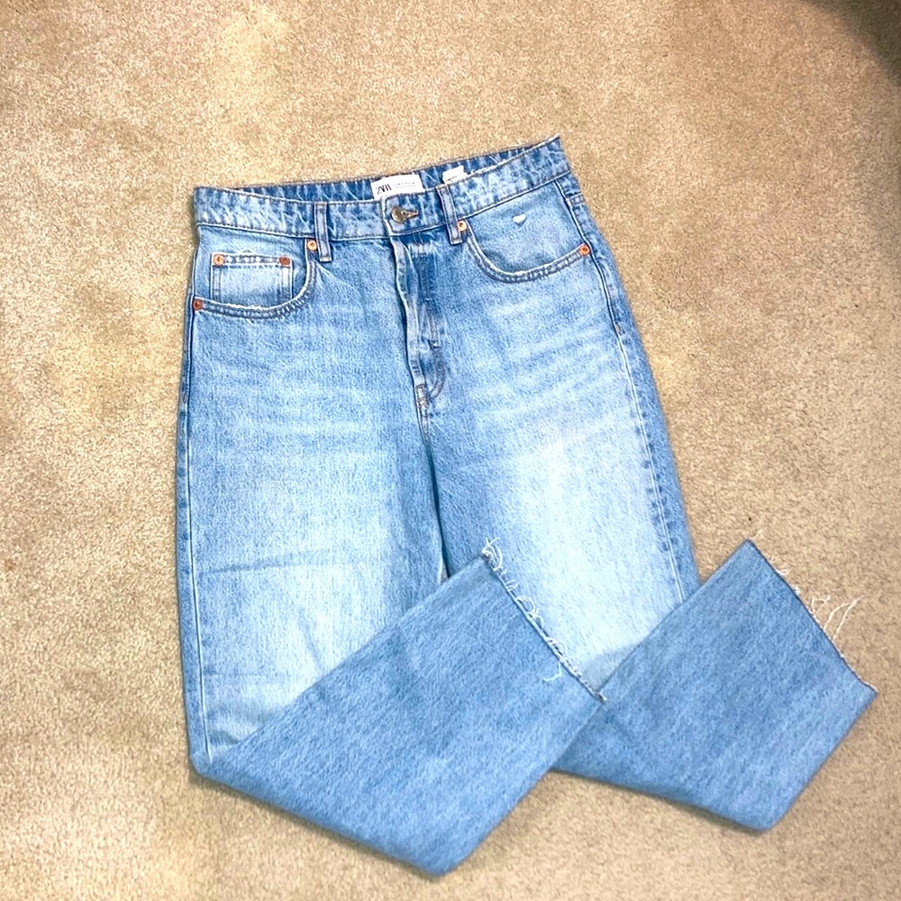 Zara High Waisted Wide Leg Jeans